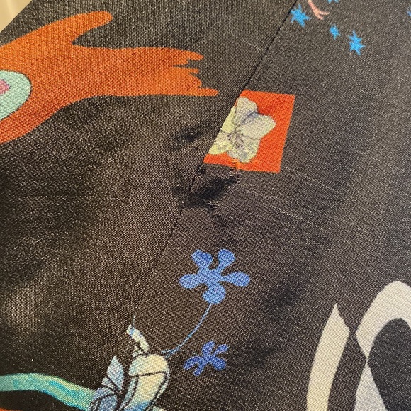 Rixo London Thaila Space Silk Midi Skirt with Thigh Slit Size M Margo Robbie - Picture 12 of 13